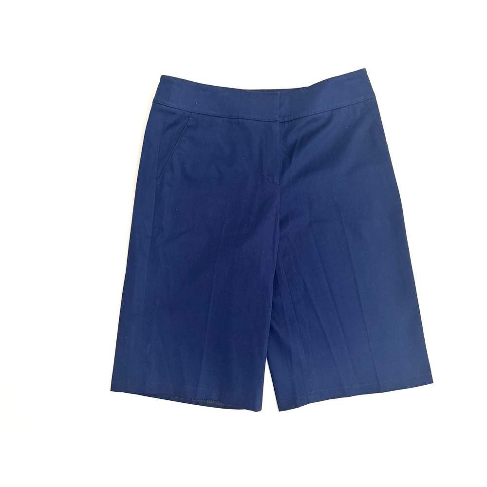 Carlisle Linda Bermuda Shorts 6 Navy-Blue Cotton Stretch Classic Casual Walking